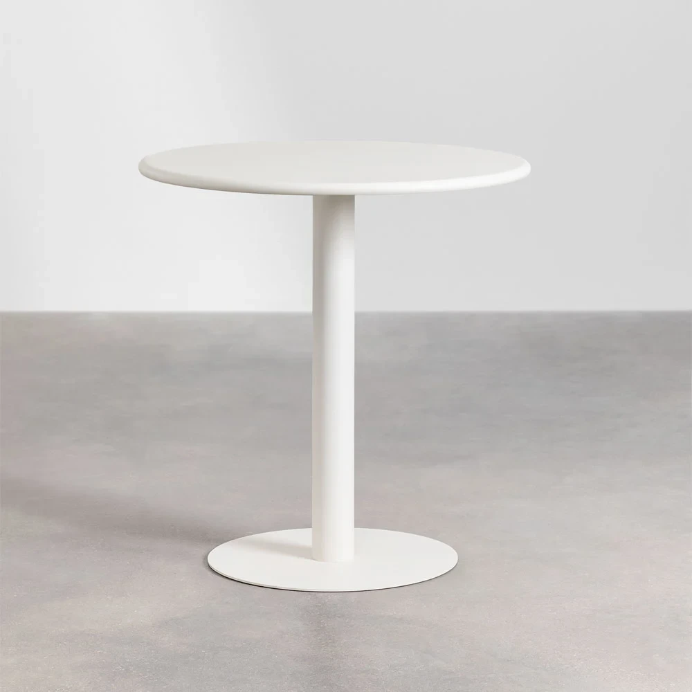 mobiliario-contract-mesa blanca tablero redondo 70cm 1